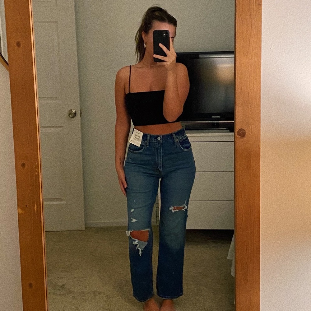 Abercrombie ultra high rise straight jeans